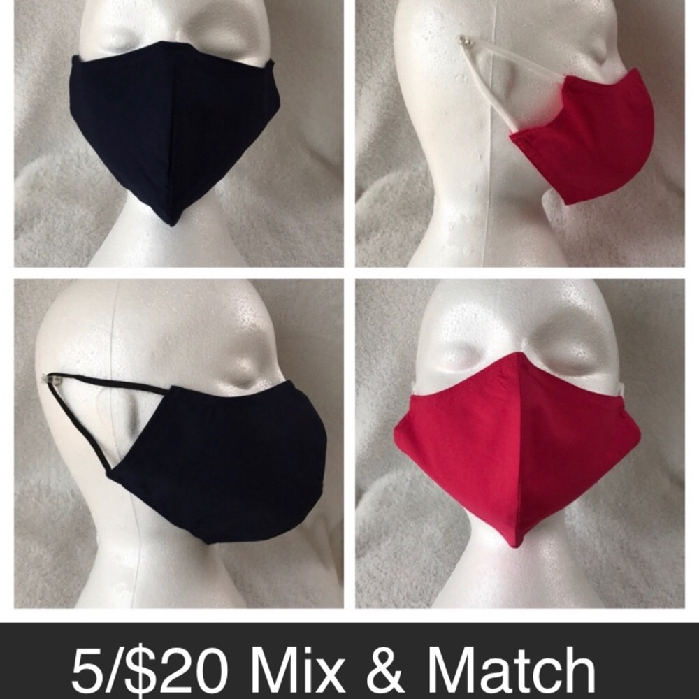2-layer Cotton Facemasks 5/$20